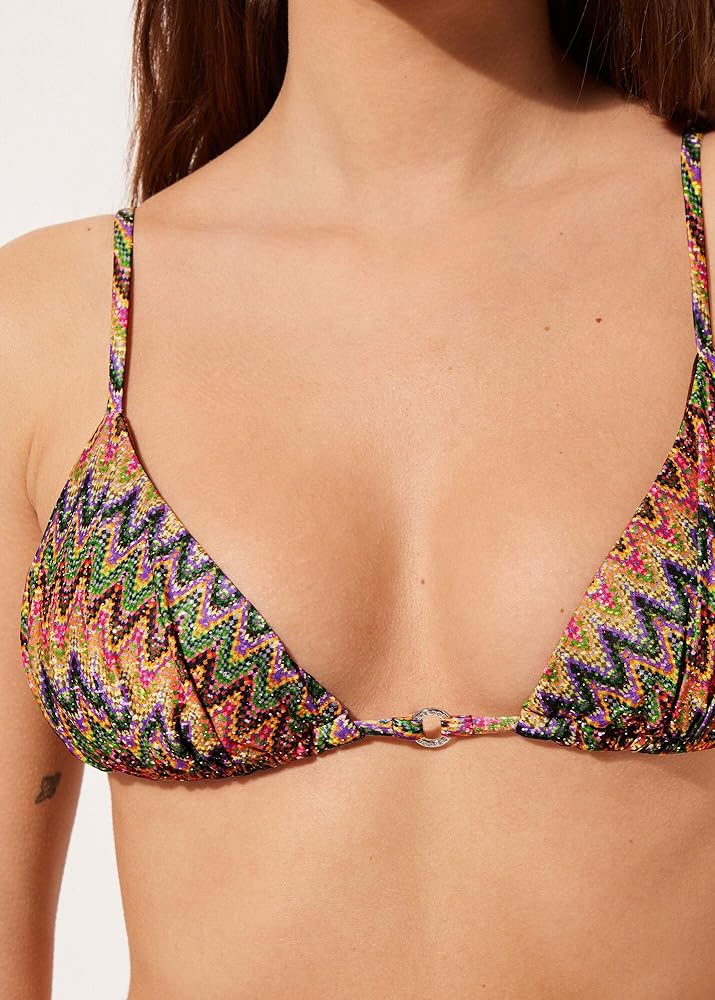 Amazon.com: CALZEDONIA Woman's Triangle Swimsuit Top Bright